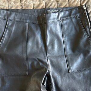 Blank NYC Charcoal Leather Trousers